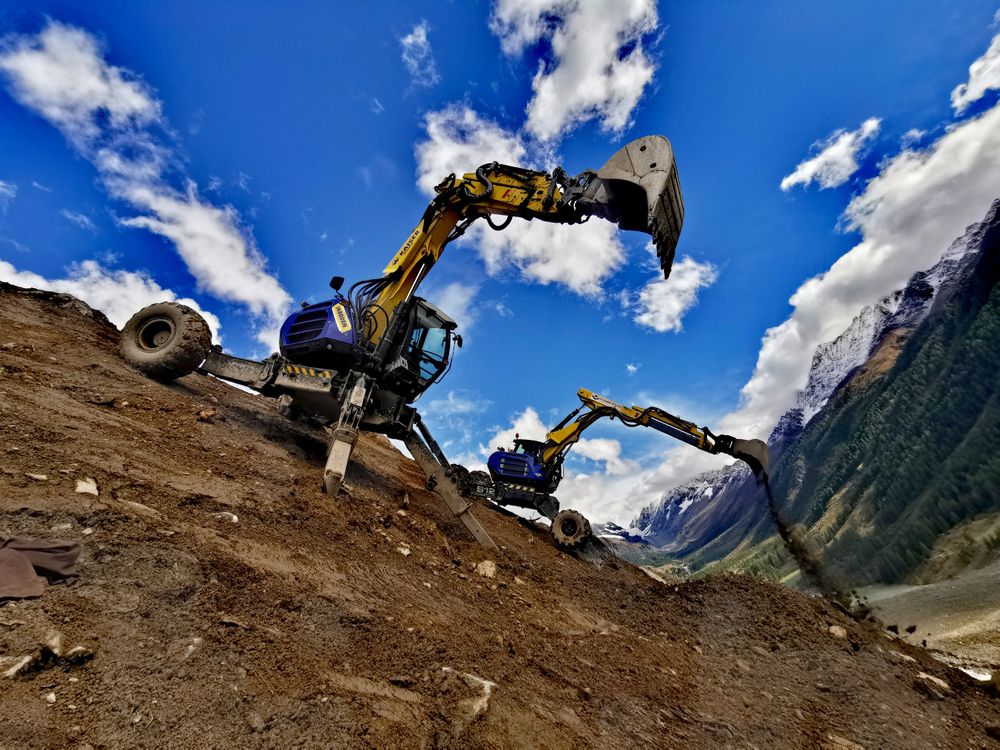 Fotos zum Schreitbaggerarbeiten